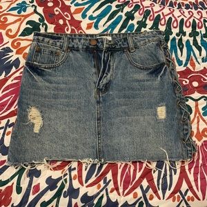 Denim mini skirt